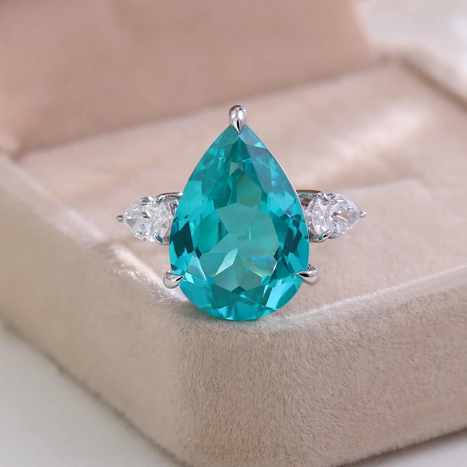 Paraiba Pear-Cut Statement Ring