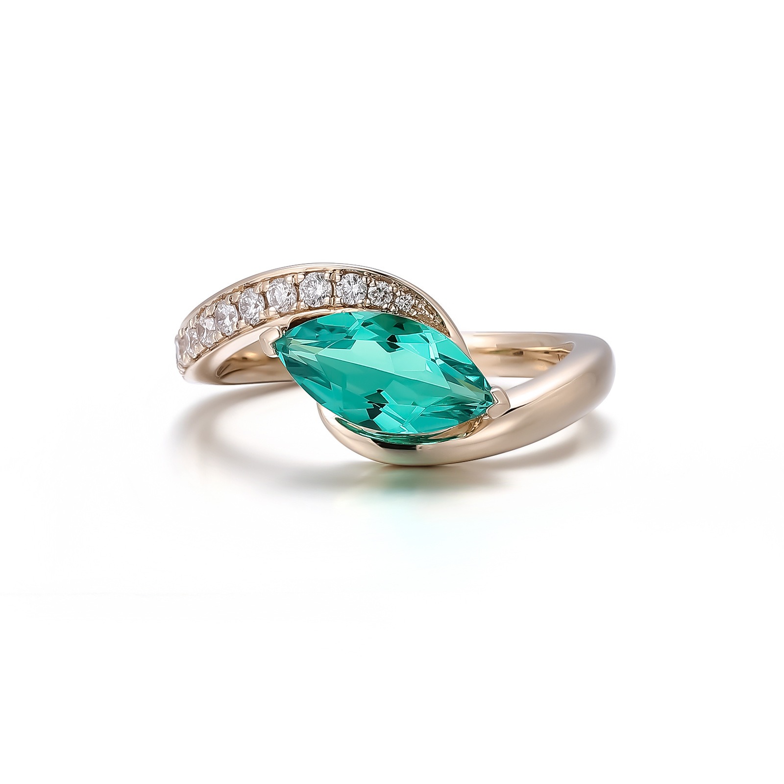 Emerald Cushion 18K Gold Ring