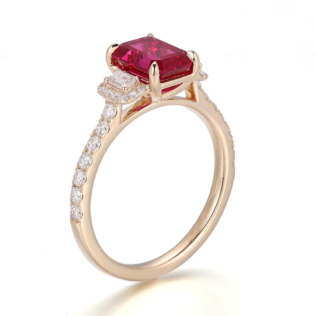 Two Carat Lab-Grown Ruby Ring