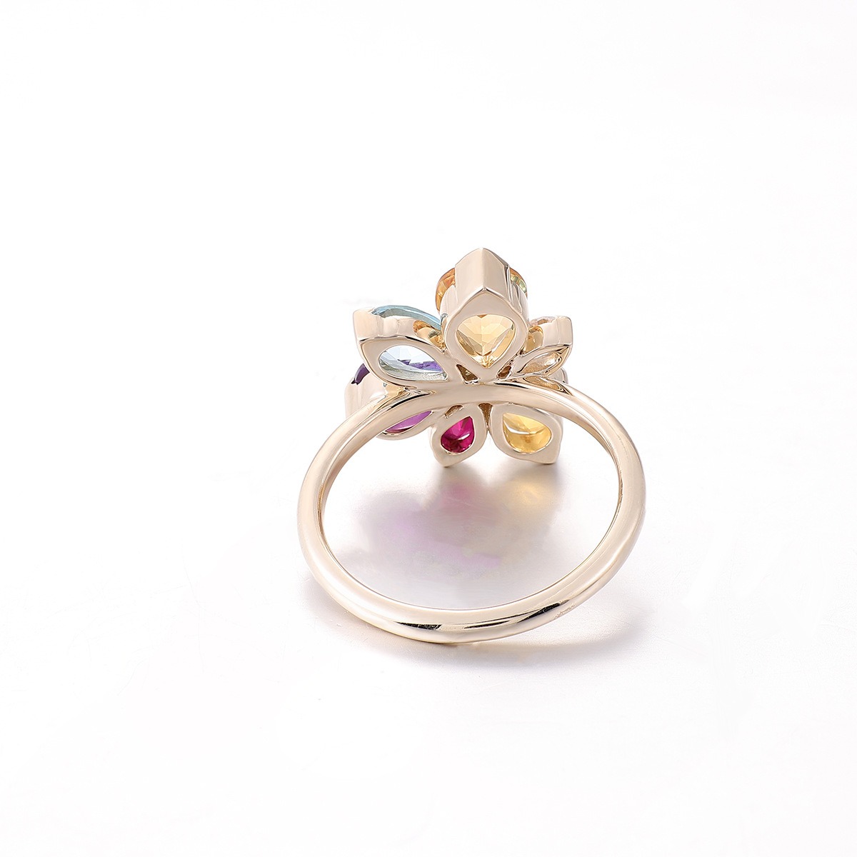 Fleur Coloured Gemstone Cluster Ring