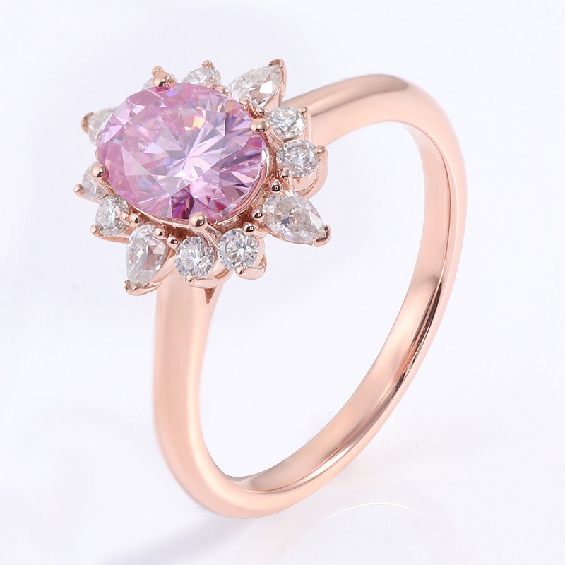 Sunflower Two Carat Pink Gemstone Ring