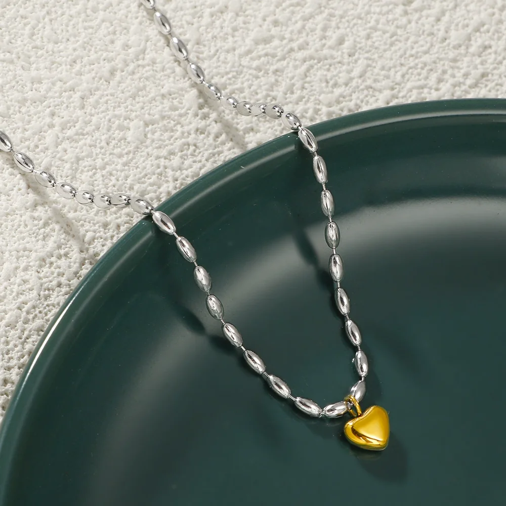 Two-Tone Heart Necklace