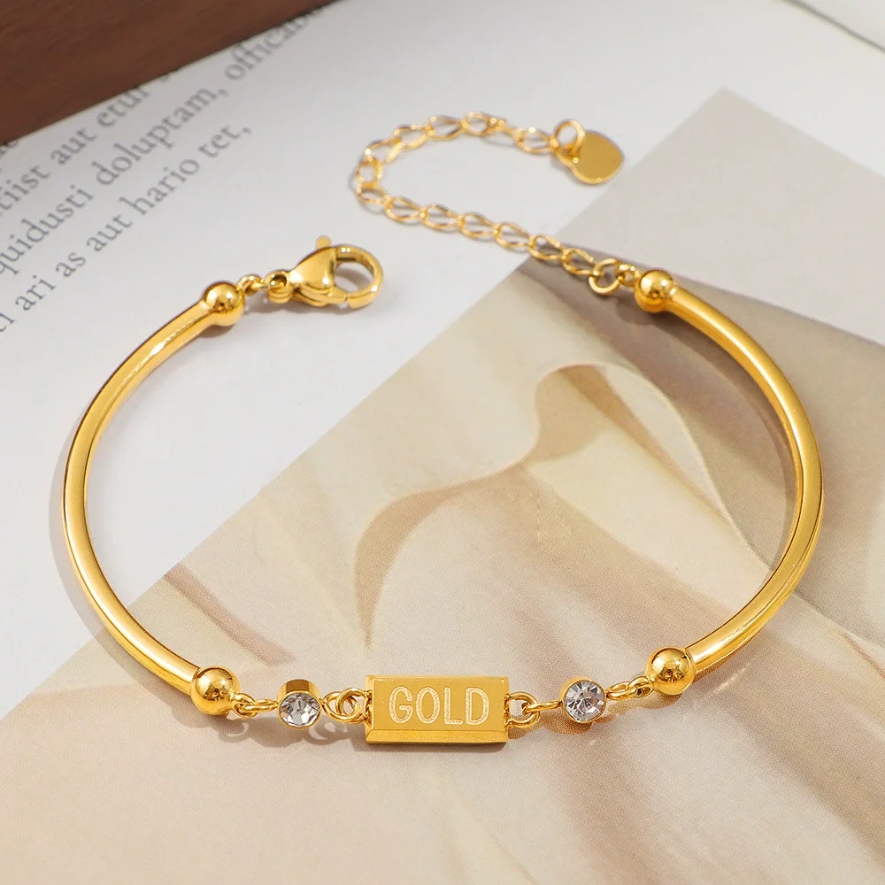 Gold Bar Tube Bracelet