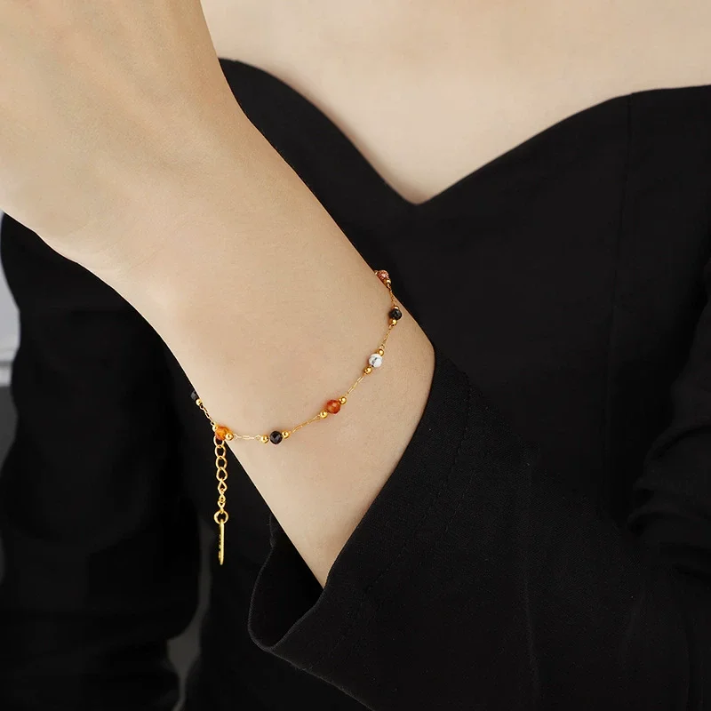 Multicolour Natural Stone Anklet