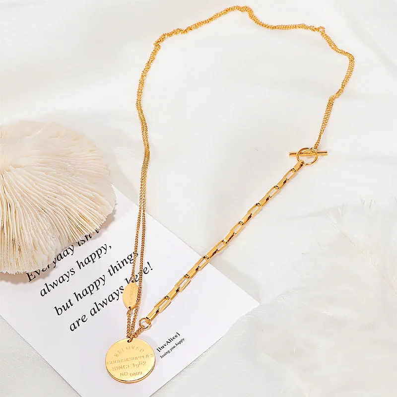 T-Bar Disc Necklace